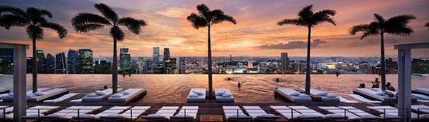 Гостиница Marina Bay Sand (Сингапур) бесконечный бассейн