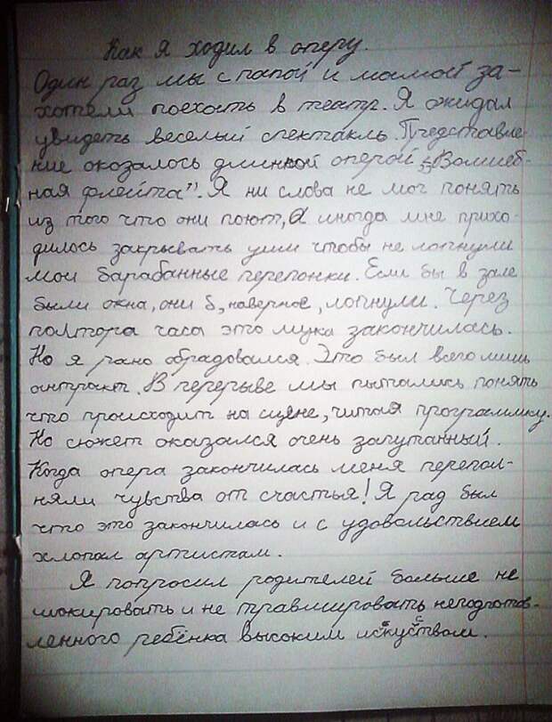 Сочинение "Как я в оперу ходил"