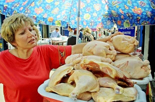 Мясо птицы из Америки (7,9% птицы ввезено в 2013 году в Россию из ЕС и других стран, подпавших под санкции)