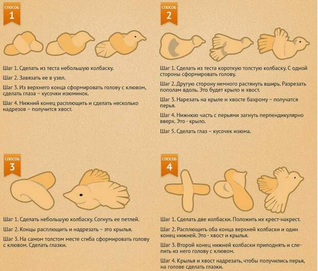 Соленое тесто рецепт птичка