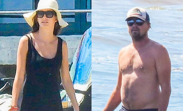 Леонардо Ди Каприо проводит время на пляже в Малибу со своей семьей и девушкой Камилой Морроне