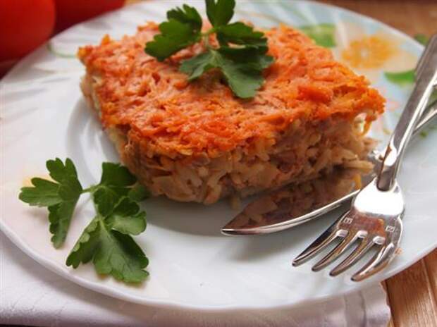 Мясная запеканка с овощами