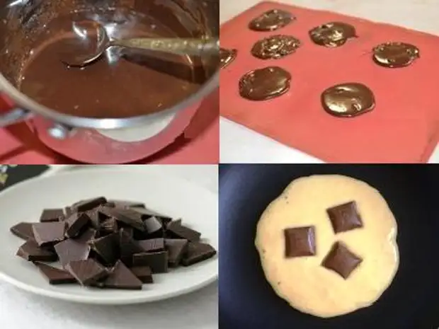 Панкейки с шоколадом внутри рецепт с фото пошагово
