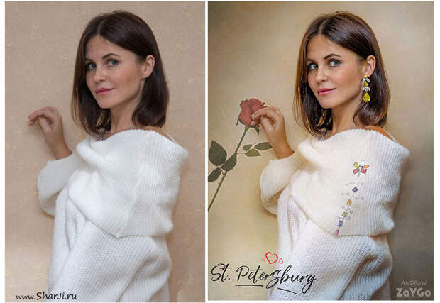 Ретушь до и после