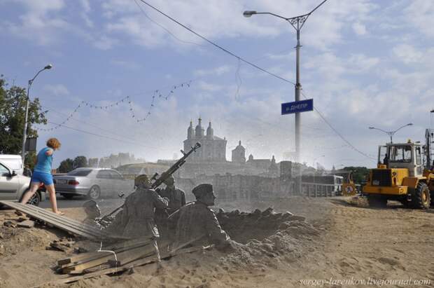 29.Смоленск 1943-2013 Наши зенитчики у моста Smolensk 1943-2013