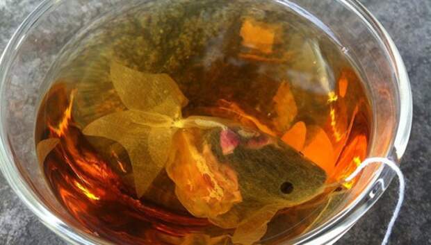 Пакетики для чая, которые преобразят обычную чашку в аквариум с золотой рыбкой