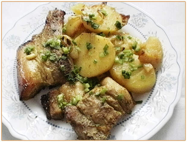 Вкусная картошка с мясом