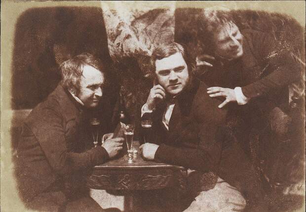 Самая первая из известных фотографий, на которых человек пьет пиво, эдинбургский эль, 1844 год. история, рэтро, фото