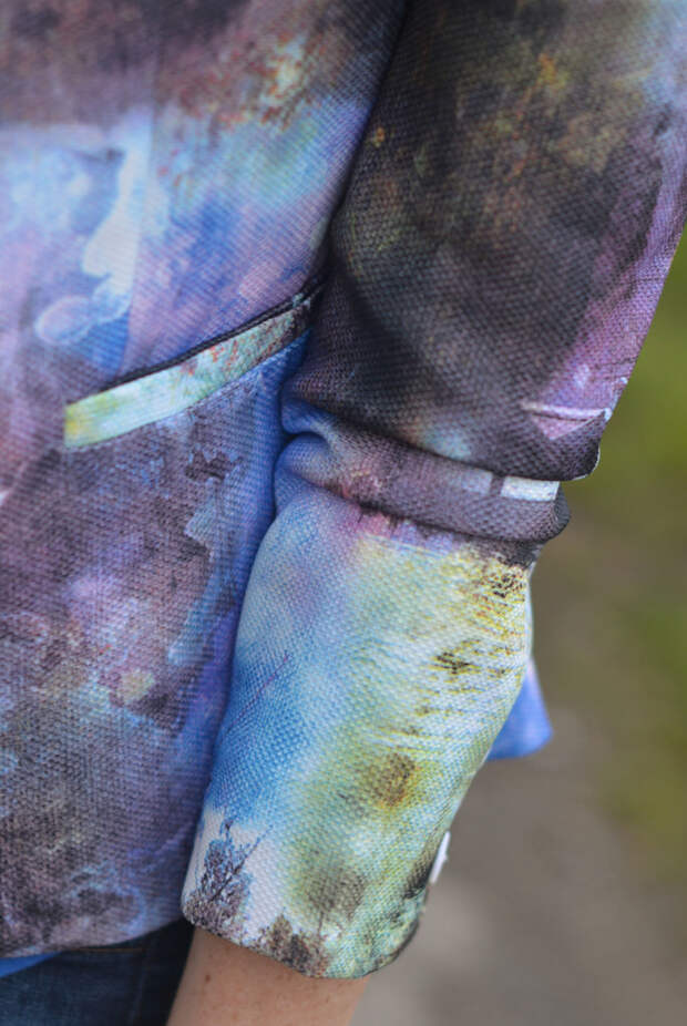 Watercolour pattern statement blazer