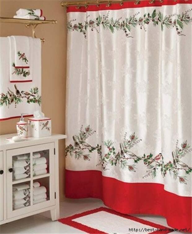 2013 christmas bathroom decor chic bathroom decorating idea 2013 christmas curtain towel set-f88745 (491x600, 153Kb)