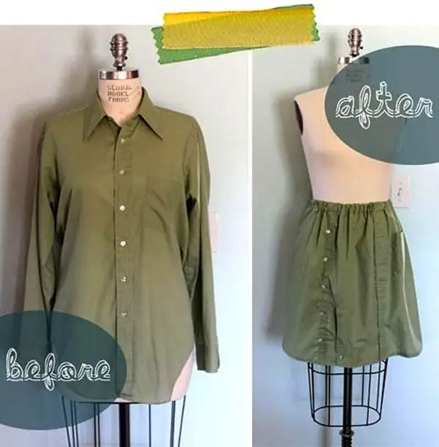 Как Из Большой Мужской Рубашки Сделать Платье фото 24