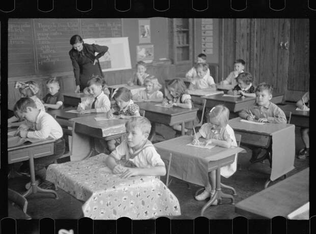 16. Школьный класс, Вашингтон. Ноябрь 1937 года. америка, великая депрессия, кризис