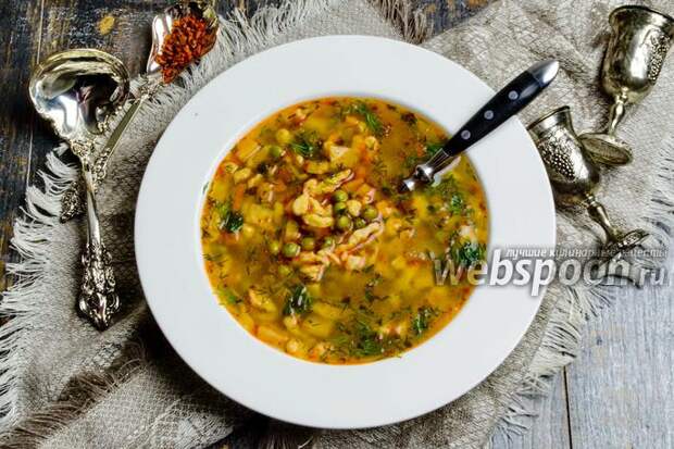 Фото Венгерский суп гороховый с клёцками (Nokedli)