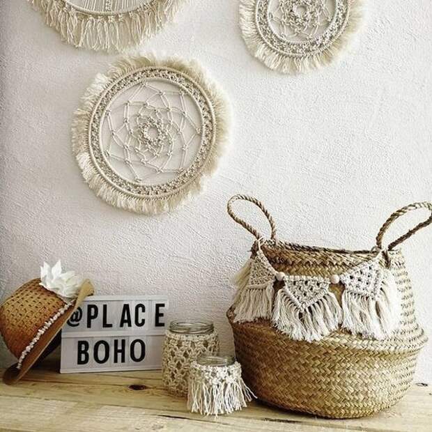 Корзины с макраме декором (трафик)