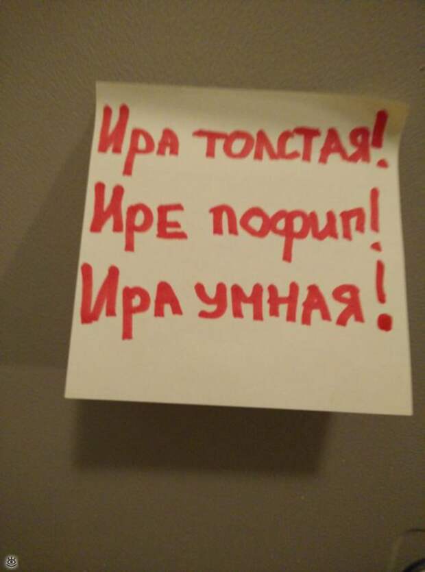 Смешные записки на холодильнике 13