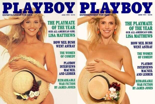 Журнал Playboy переснял обложки старых номеров с участием тех же моделей. Выпуск 1991 года.