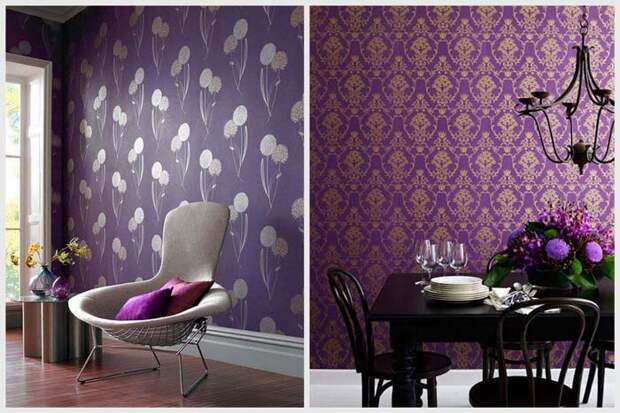 фиолетовый цвет в дизайне интерьера, фиолетовый дизайн, красивые интерьеры фото