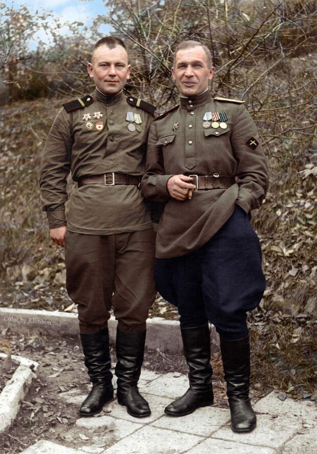 Герои Великой Отечественной войны в цветных фотографиях. (81 фото)