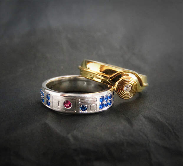 R2-D2 And C-3PO Wedding Rings