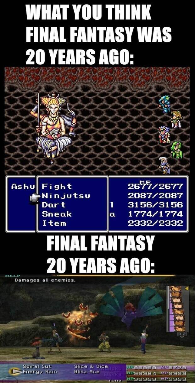 Когда представляешь, какой была игра Final Fantasy 20 лет назад VS на самом деле Когда представляешь, какой была игра Final Fantasy 20 лет назад VS на самом деле