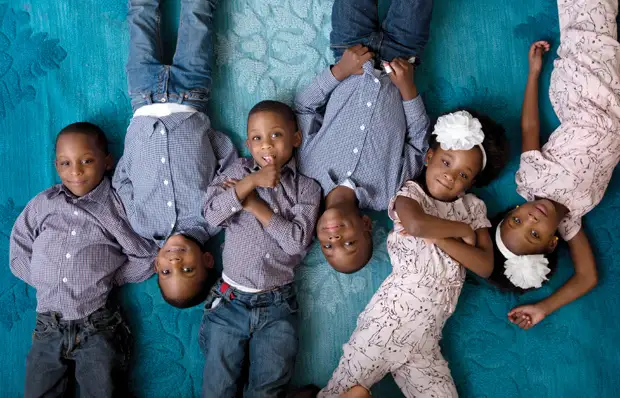 The McGhee sextuplets at their Pataskala home for the Where are they now st...