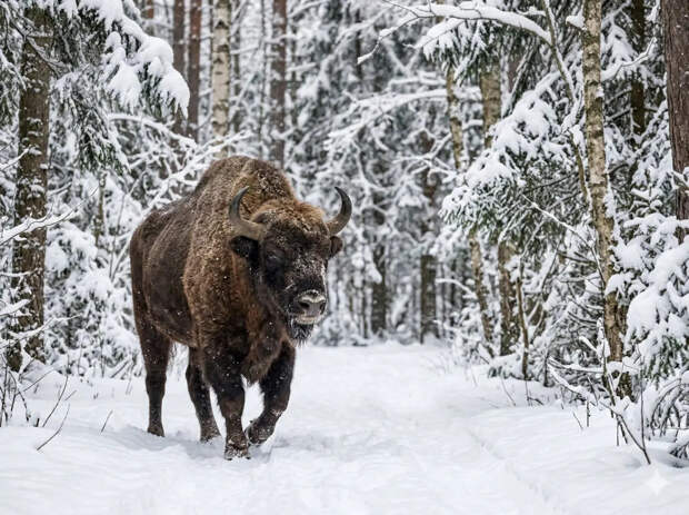 Разборки в серпуховском лесу: зубр Мемувин постоянно ломает забор из ревности