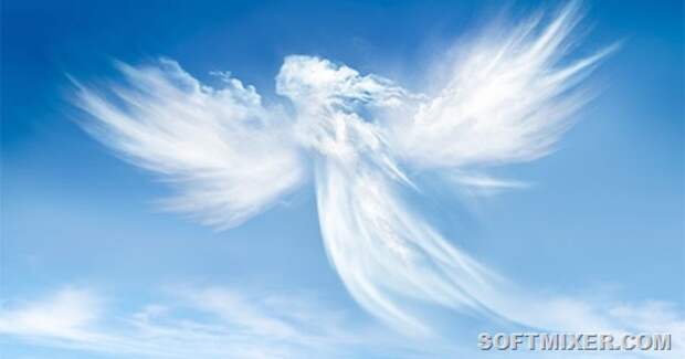 Angel in the clouds