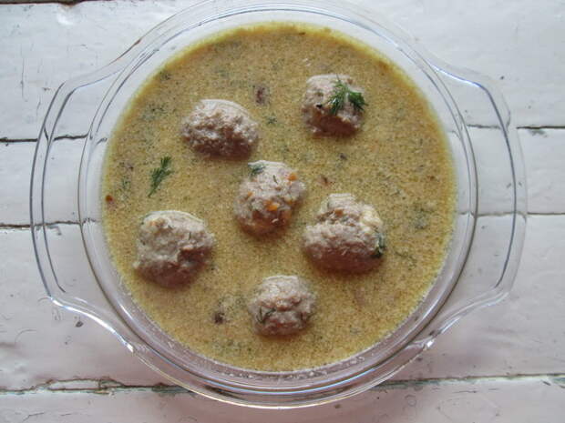 Нежный суп с мясными шариками