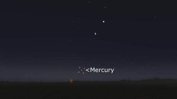 Меркурий низко над горизонтом