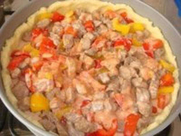 Открытый мясной пирог