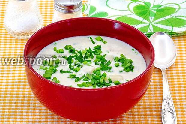 Фото Сырно-молочный суп с макаронами
