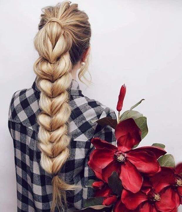 Фальшивая коса для длинных волос (Diy)