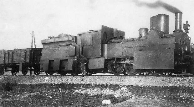 Австро-венгерский импровизированный бронепоезд, 1918.