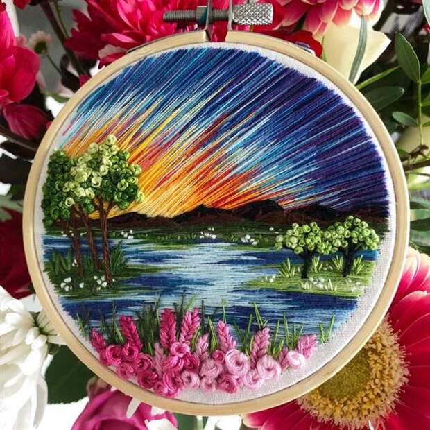 Удивительные вышитые пейзажи от Sew Beautiful
