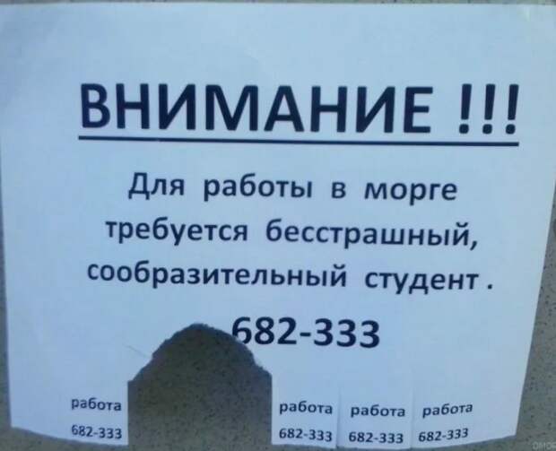 Угарная подборка объявлений из России, креативности которых позавидовали бы даже в США.