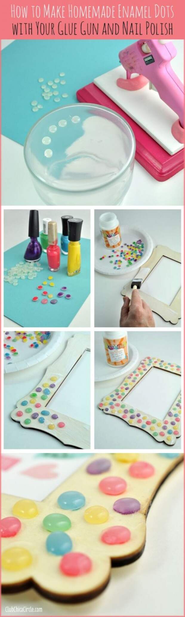 How to Make Homemade Enamel Dots with your Glue Gun and Nail Polish: 