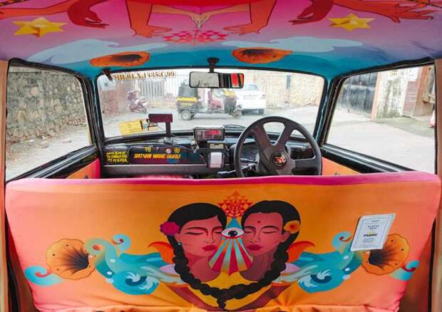 Вот как индийские дизайнеры оформляют салоны такси авто, дизайн, салон, такси