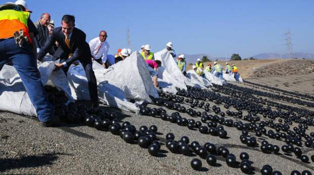 Зачем в водохранилище Лос-Анджелеса сбросили миллионы черных шаров