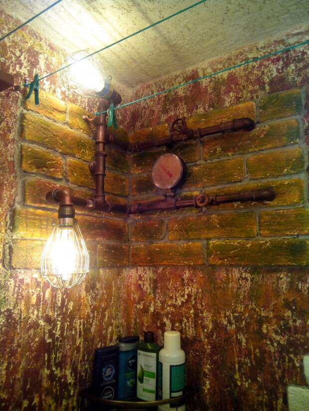 Ванная комната под старину, индустриальный стиль
