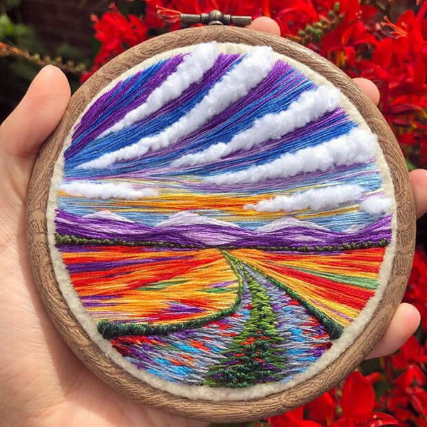 Удивительные вышитые пейзажи от Sew Beautiful