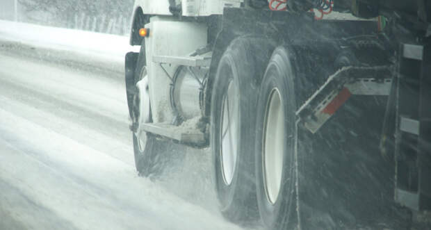 truck driving on road