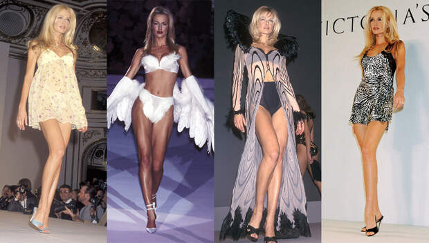 Карен Мюлдер на шоу Victoria’s Secret 1997, 1996 и 1999 года