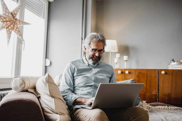 Person using a laptop.