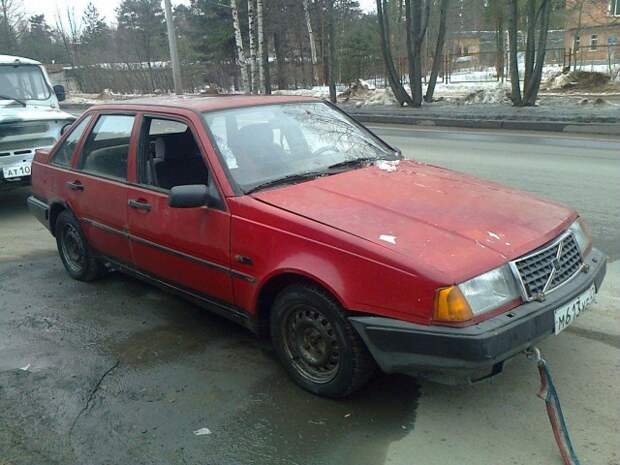 естественно, на веревке  Volvo-440, авто, машина, ремонт