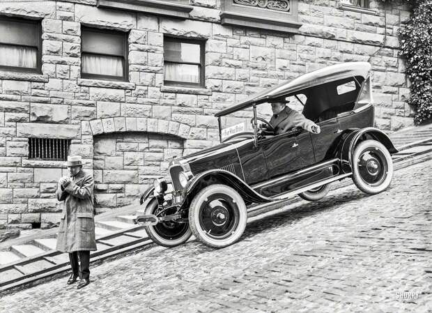 Тест для тормозов (1924 год) авто, олдтаймер, ретро фотографии, старинные автомобили
