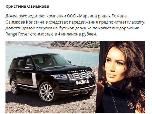 Автомобили российской «золотой молодежи»