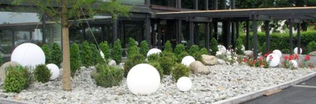 Декоративные шары из цемента для сада. Идеи и мастер-класс (35) (700x231, 56Kb)