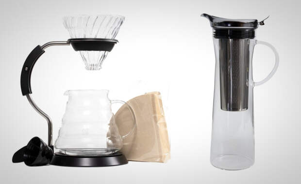 Coffee accessories Hario glass pour over and cold brew