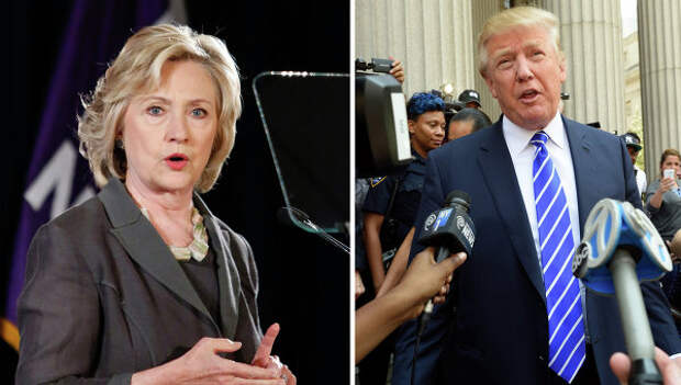 Кандидаты на выборах президента США от демократов - Хиллари Клинтон и Дональд Трамп - от республиканцев