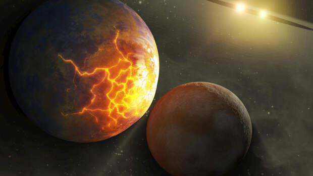 Астрономы впервые увидели, как мощный удар смёл атмосферу с экзопланеты